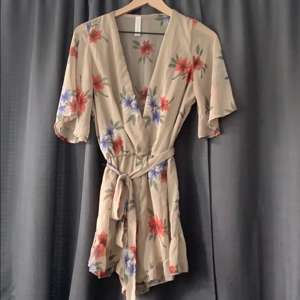 Sheer floral romper